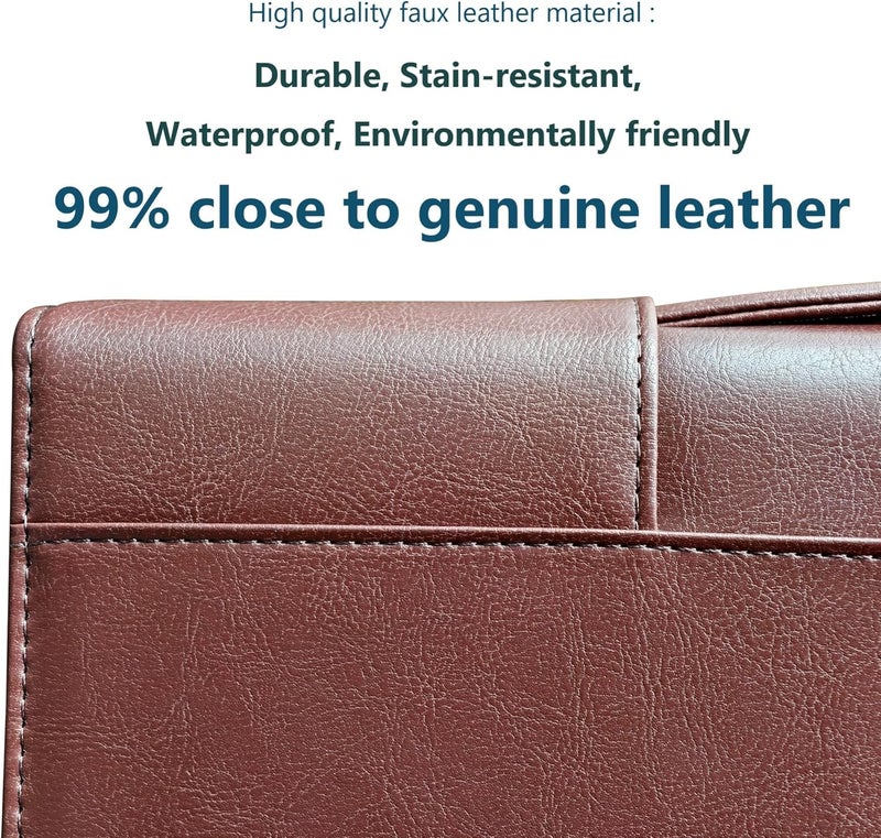 WEYEAH Faux Leather 3 Ring Portfolio Binder With Handle, Business Padfolio for Men & Women, Zippered Document Organizer for Home & Office Use, Including Clipboard, Notepad and Sheet Protectors (Brown) - Image 5
